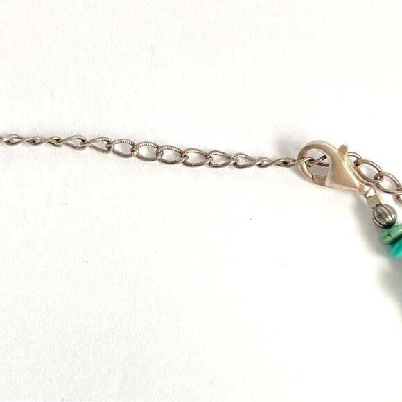 Carolyn Pollack Turquoise Nugget Necklace Gemstone Bead Sterling Silver 16” 20” - Picture 7 of 8